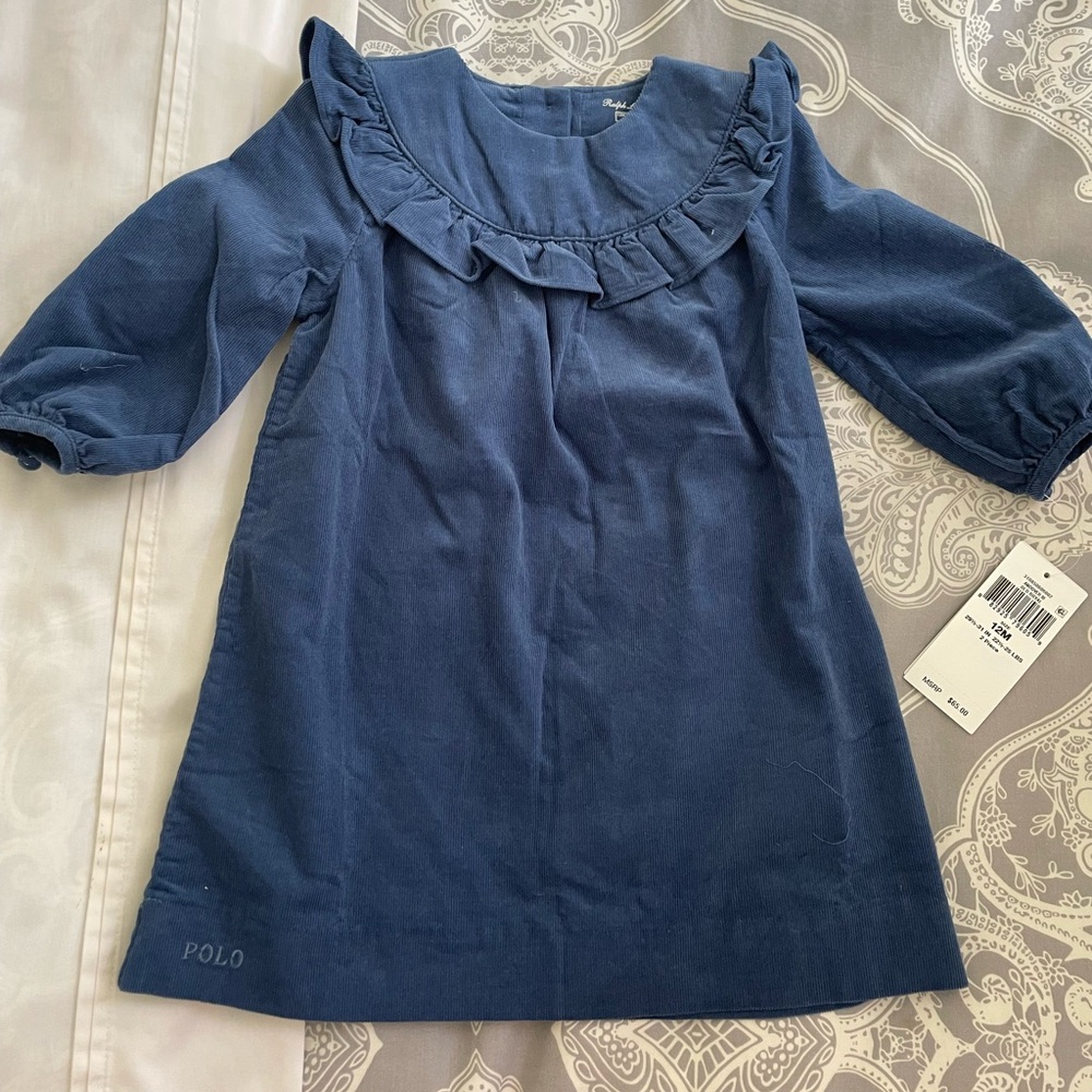 ***NWT Polo Ralph Lauren corduroy blue dress